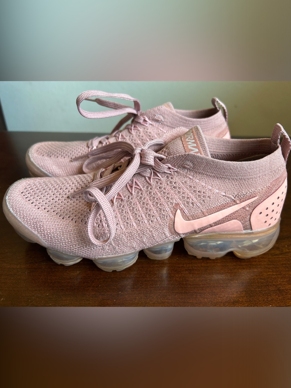 Nike Women's VaporMax Flyknit Sneakers in Blush Pink Size 7
